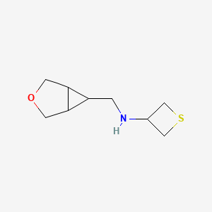 molecular formula C9H15NOS B13026324 N-((3-Oxabicyclo[3.1.0]hexan-6-yl)methyl)thietan-3-amine 