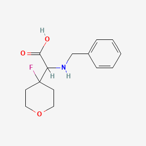 molecular formula C14H18FNO3 B13026325 2-(Benzylamino)-2-(4-fluorotetrahydro-2H-pyran-4-yl)acetic acid 