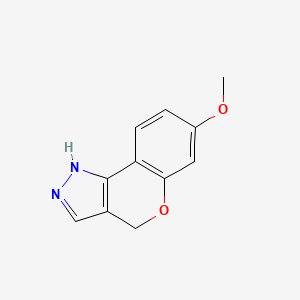 molecular formula C11H10N2O2 B13026326 7-Methoxy-2,4-dihydrochromeno[4,3-c]pyrazole 