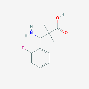 molecular formula C11H14FNO2 B13026343 3-Amino-3-(2-fluorophenyl)-2,2-dimethylpropanoic acid 