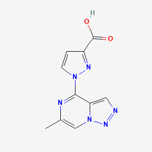 molecular formula C10H8N6O2 B13026351 1-(6-Methyl-[1,2,3]triazolo[1,5-a]pyrazin-4-yl)-1H-pyrazole-3-carboxylic acid 