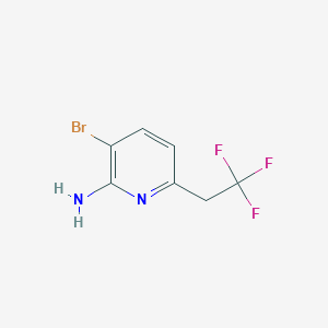 molecular formula C7H6BrF3N2 B13026354 3-Bromo-6-(2,2,2-trifluoroethyl)pyridin-2-amine 