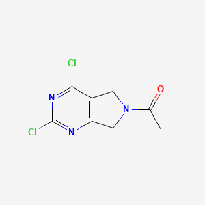 molecular formula C8H7Cl2N3O B13026377 1-(2,4-Dichloro-5,7-dihydro-6H-pyrrolo[3,4-d]pyrimidin-6-yl)ethan-1-one 