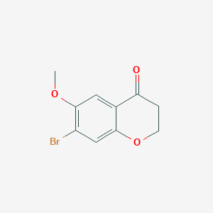 molecular formula C10H9BrO3 B13026393 7-Bromo-6-methoxychroman-4-one 