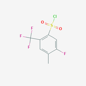 5-Fluoro-4-methyl-2-(trifluoromethyl)benzene-1-sulfonylchloride