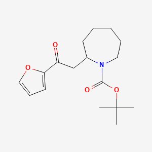 molecular formula C17H25NO4 B13026408 Tert-butyl 2-[2-(furan-2-yl)-2-oxoethyl]azepane-1-carboxylate 