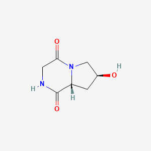 molecular formula C7H10N2O3 B13026440 (7S,8aR)-7-Hydroxyhexahydropyrrolo[1,2-a]pyrazine-1,4-dione 