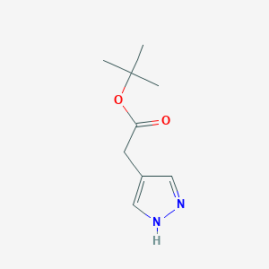 molecular formula C9H14N2O2 B13026443 tert-Butyl 2-(1H-pyrazol-4-yl)acetate 