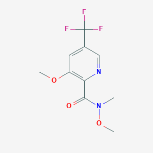 molecular formula C10H11F3N2O3 B13026458 N,3-Dimethoxy-N-methyl-5-(trifluoromethyl)picolinamide 