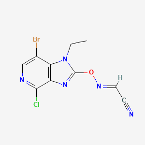 molecular formula C10H7BrClN5O B13026535 (2E)-2-(7-bromo-4-chloro-1-ethylimidazo[4,5-c]pyridin-2-yl)oxyiminoacetonitrile 