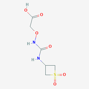 molecular formula C6H10N2O6S B13026574 2-((3-(1,1-Dioxidothietan-3-yl)ureido)oxy)aceticacid 