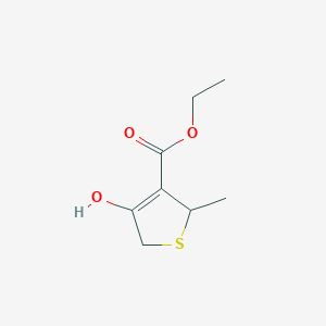 molecular formula C8H12O3S B13026576 Ethyl 4-hydroxy-2-methyl-2,5-dihydrothiophene-3-carboxylate 