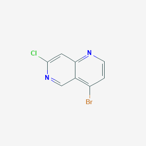 molecular formula C8H4BrClN2 B13026636 4-Bromo-7-chloro-1,6-naphthyridine 