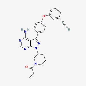 molecular formula C27H24N6O2 B13026643 1-[3-[4-amino-3-[4-(3-ethynylphenoxy)phenyl]pyrazolo[3,4-d]pyrimidin-1-yl]piperidin-1-yl]prop-2-en-1-one CAS No. 1621002-24-1