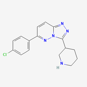 molecular formula C16H16ClN5 B13026679 6-(4-Chlorophenyl)-3-(piperidin-3-yl)-[1,2,4]triazolo[4,3-b]pyridazine 