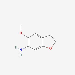 molecular formula C9H11NO2 B13026766 5-Methoxy-2,3-dihydrobenzofuran-6-amine 