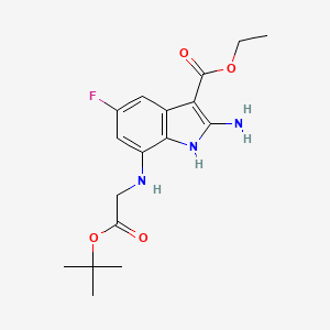 ethyl 2-amino-7-((2-(tert-butoxy)-2-oxoethyl)amino)-5-fluoro-1H-indole-3-carboxylate