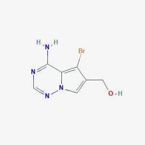 molecular formula C7H7BrN4O B13026797 {4-Amino-5-bromopyrrolo[2,1-f][1,2,4]triazin-6-yl}methanol 