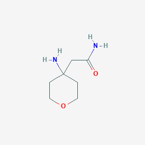 molecular formula C7H14N2O2 B13026846 2-(4-Aminotetrahydro-2H-pyran-4-yl)acetamide 