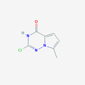 molecular formula C7H6ClN3O B13026912 2-Chloro-7-methylpyrrolo[2,1-f][1,2,4]triazin-4(3H)-one 