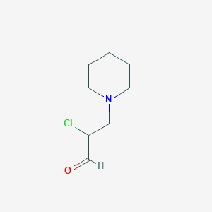 molecular formula C8H14ClNO B13026913 2-Chloro-3-(piperidin-1-yl)propanal 