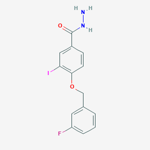 4-((3-Fluorobenzyl)oxy)-3-iodobenzohydrazide