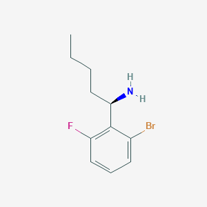 molecular formula C11H15BrFN B13026934 (R)-1-(2-Bromo-6-fluorophenyl)pentan-1-amine 