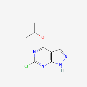 molecular formula C8H9ClN4O B13026937 6-chloro-4-isopropoxy-1H-pyrazolo[3,4-d]pyrimidine 