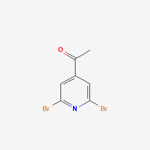 molecular formula C7H5Br2NO B13026957 1-(2,6-Dibromopyridin-4-YL)ethanone 