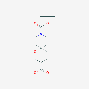 molecular formula C16H27NO5 B13026984 9-Tert-butyl 3-methyl 1-oxa-9-azaspiro[5.5]undecane-3,9-dicarboxylate 