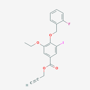 molecular formula C19H16FIO4 B13026986 Prop-2-yn-1-yl 3-ethoxy-4-((2-fluorobenzyl)oxy)-5-iodobenzoate 