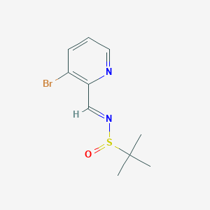 (NE)-N-[(3-bromopyridin-2-yl)methylidene]-2-methylpropane-2-sulfinamide