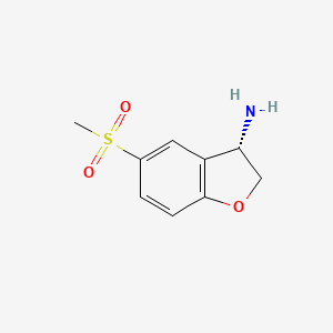 molecular formula C9H11NO3S B13026999 (3S)-5-(Methylsulfonyl)-2,3-dihydrobenzo[B]furan-3-ylamine 