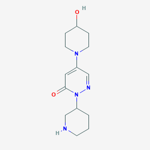 molecular formula C14H22N4O2 B13027009 5-(4-Hydroxypiperidin-1-yl)-2-(piperidin-3-yl)pyridazin-3(2H)-one 