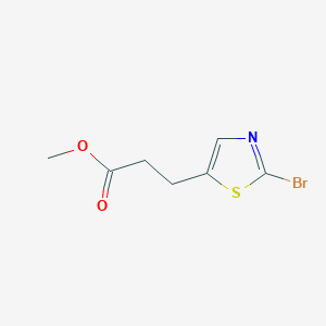 molecular formula C7H8BrNO2S B13027055 Methyl 3-(2-bromothiazol-5-yl)propanoate 