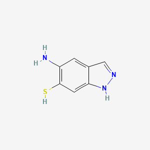 molecular formula C7H7N3S B13027083 5-Amino-1H-indazole-6-thiol 