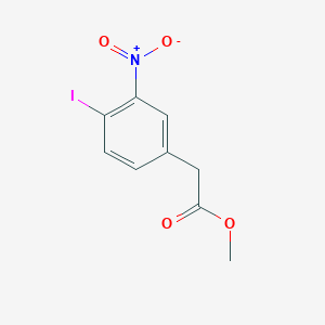 molecular formula C9H8INO4 B13027091 Methyl 2-(4-iodo-3-nitrophenyl)acetate 