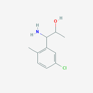 molecular formula C10H14ClNO B13027107 1-Amino-1-(5-chloro-2-methylphenyl)propan-2-ol 