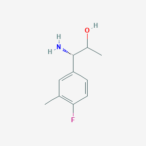 molecular formula C10H14FNO B13027114 (1S)-1-Amino-1-(4-fluoro-3-methylphenyl)propan-2-OL 