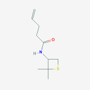 molecular formula C10H17NOS B13027123 N-(2,2-Dimethylthietan-3-yl)pent-4-enamide 