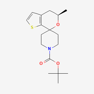 molecular formula C17H25NO3S B13027137 Tert-butyl (R)-5'-methyl-4',5'-dihydrospiro[piperidine-4,7'-thieno[2,3-C]pyran]-1-carboxylate 