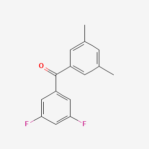 molecular formula C15H12F2O B1302716 3,5-Difluoro-3',5'-dimethylbenzophenone CAS No. 844885-22-9