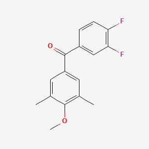molecular formula C16H14F2O2 B1302717 3,4-Difluoro-3',5'-dimethyl-4'-methoxybenzophenone CAS No. 845781-08-0