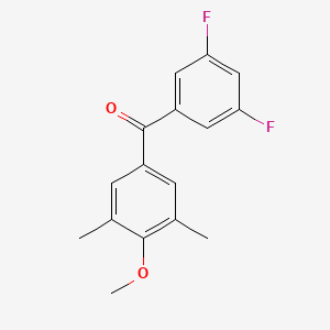 molecular formula C16H14F2O2 B1302718 3,5-二氟-3',5'-二甲基-4'-甲氧基苯甲酮 CAS No. 844885-20-7