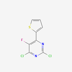 molecular formula C8H3Cl2FN2S B13027190 2,4-Dichloro-5-fluoro-6-(thiophen-2-yl)pyrimidine 