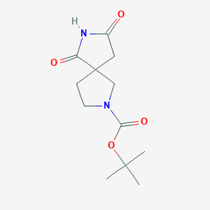 molecular formula C12H18N2O4 B13027215 Tert-butyl 6,8-dioxo-2,7-diazaspiro[4.4]nonane-2-carboxylate CAS No. 1638768-37-2