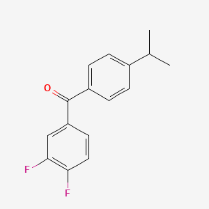 molecular formula C16H14F2O B1302723 3,4-二氟-4'-异丙基二苯甲酮 CAS No. 845781-00-2