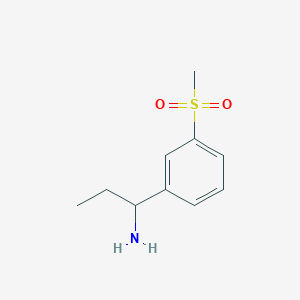 molecular formula C10H15NO2S B13027238 I+/--Ethyl-3-(methylsulfonyl)benzenemethanamine CAS No. 889937-00-2