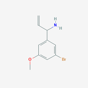 molecular formula C10H12BrNO B13027260 1-(5-Bromo-3-methoxyphenyl)prop-2-enylamine 