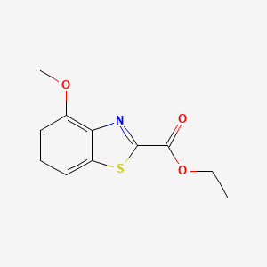 molecular formula C11H11NO3S B13027311 Ethyl4-methoxybenzo[d]thiazole-2-carboxylate 